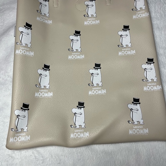 Miniso Limited Edition Moomins Pleather Beige Tote Bag - Picture 4 of 12